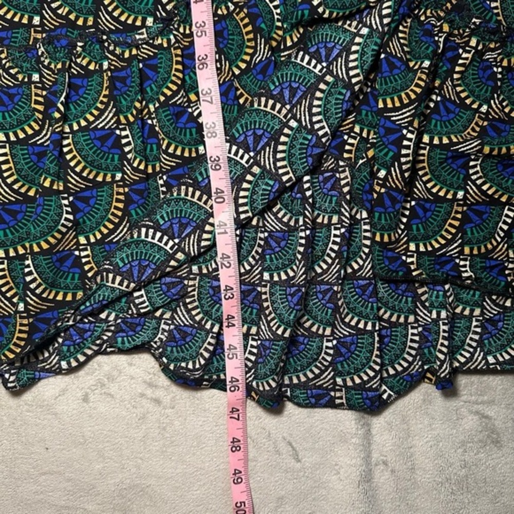 NWT Silk&Salt Wrap Maxi Dress Size S Green Blue Peacock Geometric Boho Resort - Picture 8 of 17